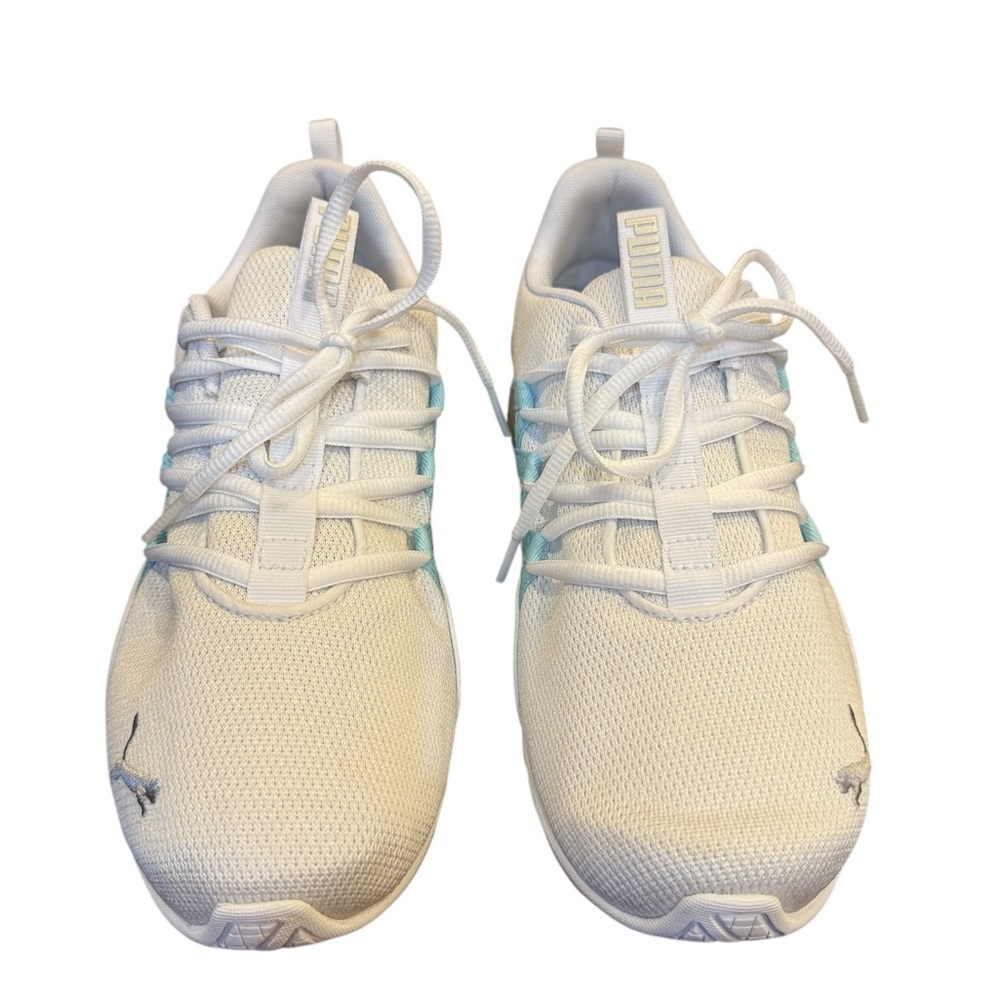 Puma Women's Softfoam White Teal Athletic Sneakers Sz 9.5